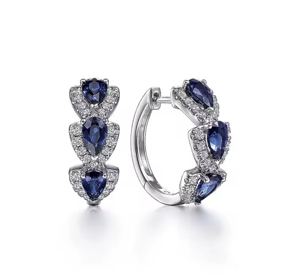 .925 Silver & Sapphire and Cubic Zirconia