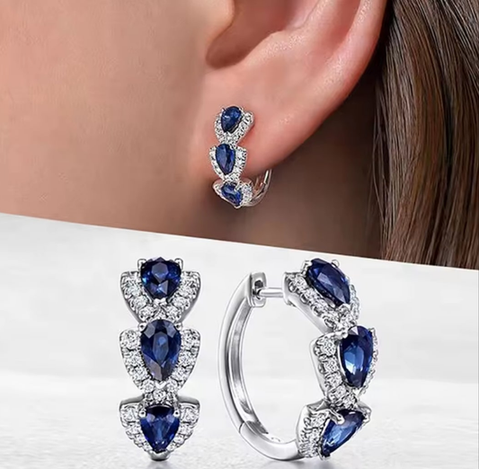 .925 Silver & Sapphire and Cubic Zirconia