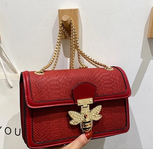 Women's Medium All Seasons Pu Leather Vintage Style Shoulder Bag -Red