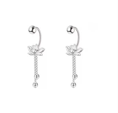 .925 Sterling Silver Lotus Earrings