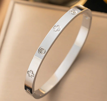 Ellipse Titanium Steel 18K Gold Plated Bangles
