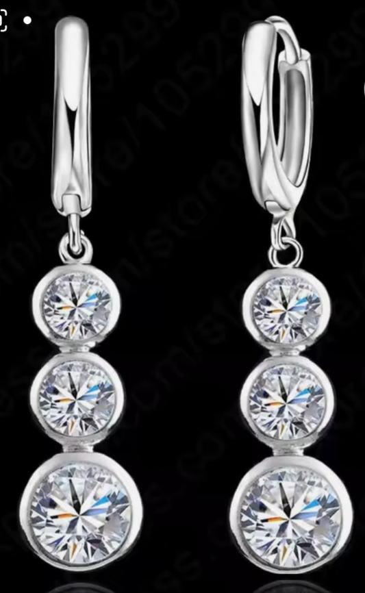 Cubic Zirconia .925 Dangle Earrings